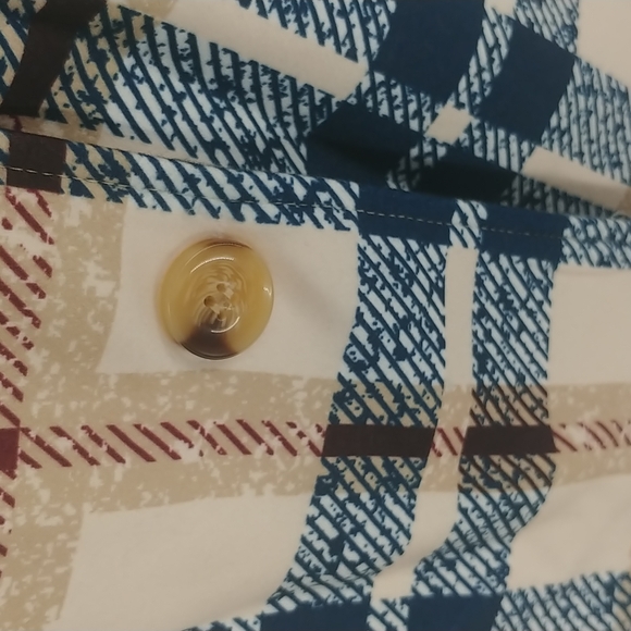 GYK Khaki Plaid Coat Size Large - Picture 4 of 8